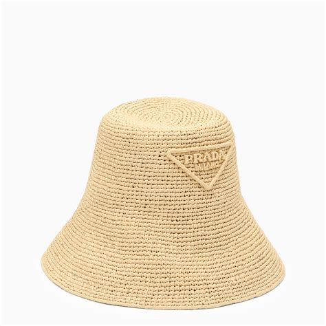 Prada Cappello bucket naturale in paglia .